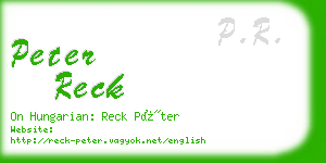 peter reck business card